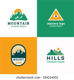 Mountain hills idea logo vector logo template