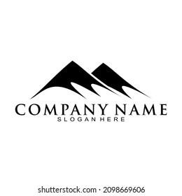 Mountain hills illustration vector logo