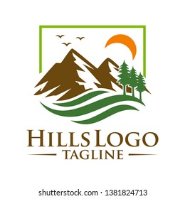 Mountain Hills Logo Design Template