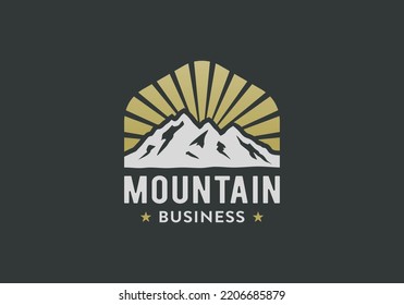 Mountain hills peak logo design template inspiration