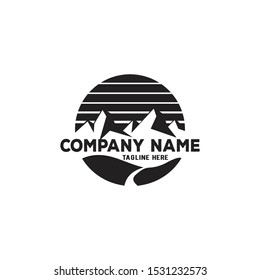 Mountain Hills Retro Black Color Logo design Inspiration