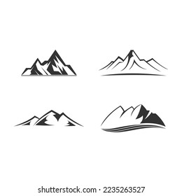 Mountain hills set illustration vector logo