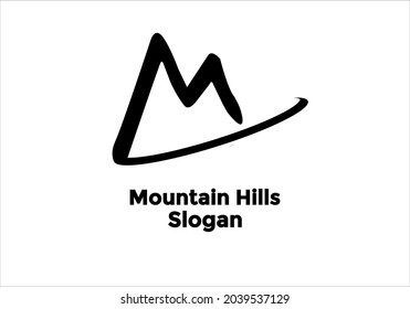 Mountain Hills Slogan Vector Cool And Simple By Zain Logo