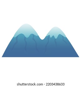 Mountain Hills Snow Top Summit Flat Design Vector Art Template