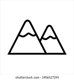 Icono vector de colinas de montaña sobre fondo blanco