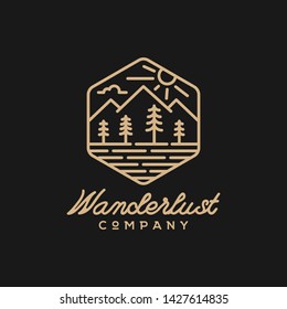 Mountain, Hipster Adventure Traveling logo design inspiration