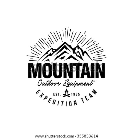 Mountain Hipster Logo Template Stock Vector (Royalty Free) 335853614