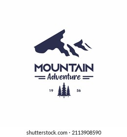 Mountain Hipster Logo template Retro hipsters mountain adventure or vintage logo design, outdoor logo template with line art style