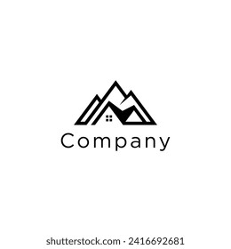 mountain home design logo vintage concept vector template	