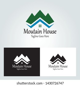 Mountain home logo design template. Vector illustration