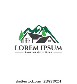 Mountain Home Logo Design Vector