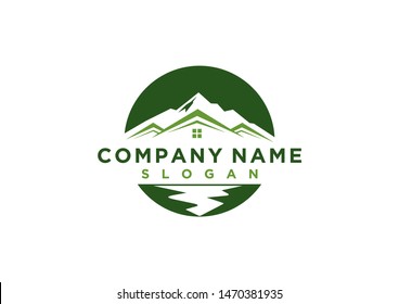 mountain home logo designs vector