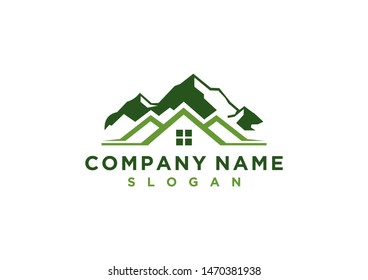 mountain home logo designs vector