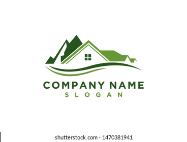 mountain home logo designs vector