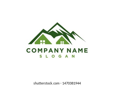 mountain home logo designs vector