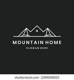 mountain and home logo vector design template .