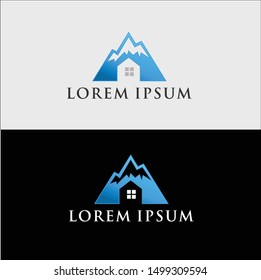 mountain and home logo vector download