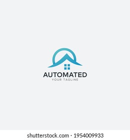 mountain home and sun logo simple outdoor
