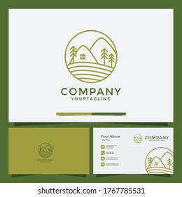 Mountain home vintage monoline style with business card