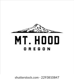 Mountain hood logo with classic style design