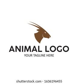 mountain horns goat logo vector illustration