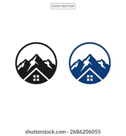 Mountain house combinação logotipo design vetor modelo de ilustração