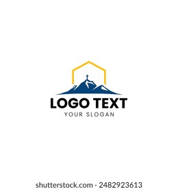 Mountain House Home Church Logo Design Vector