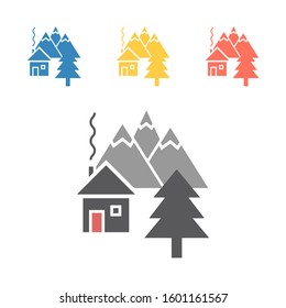 mountain house icon. Vector signs for web graphics