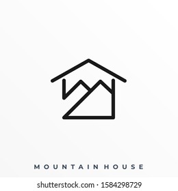 Mountain House Illustration Vector Template. Suitable for Creative Industry, Multimedia, entertainment, Educations, Shop, and any related business