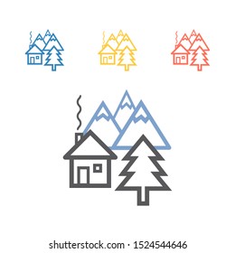 mountain house line icon. Vector signs for web graphics