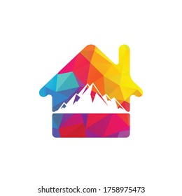 Mountain House Logo Design. Logo abstract roof with mountain shape design.