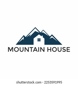 Plantilla de diseño de logotipo de casa de montaña