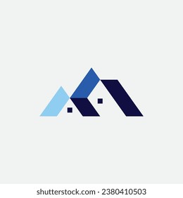 Mountain house logo design illustration vector template