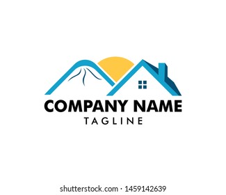 Mountain house logo icon vector template