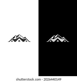 mountain house logo real estate downhill summit residence alpine