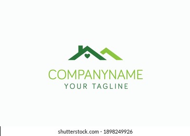 Mountain house logo vector icon illustration.