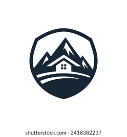 mountain house logo vector illustration template design