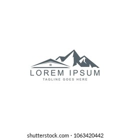 Mountain house logo, vector logo template