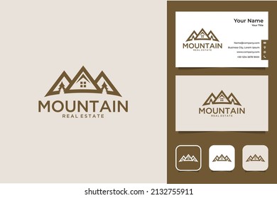 mountain house real estate logo design and business card