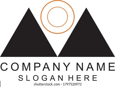mountain hunt climbing logo design adventure hiking