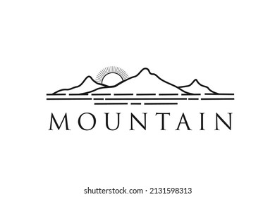 mountain hunt climbing logo design adventure hiking