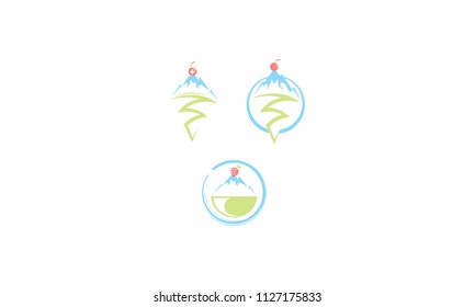 mountain ice cream vector logo icon