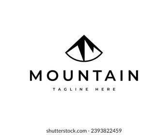 mountain ice or iceberg with stars logo design