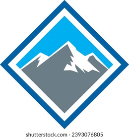 logotipo de icono de hielo de montaña