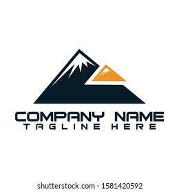 Mountain with ice in, can be used as logo. Vector illustration.