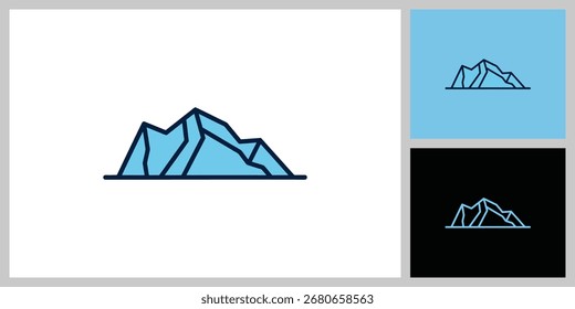 Mountain Ice Vector Illustration for Nature, Travel, and Adventure Concept