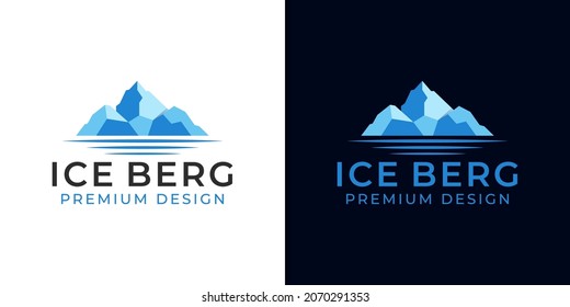 mountain iceberg logo. geometric ice peak Floating ice mountain ice land glacier vector design