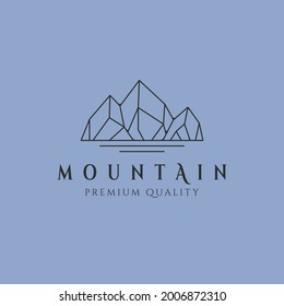 mountain iceberg logo vector line art symbol illustration design