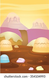 Mountain with Icing Tip Cartoon Vector