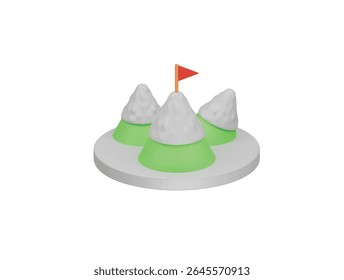 mountain icon 3d illustration render